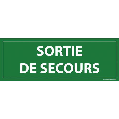 Panneau Sortie De Secours Pvc 350x125mm