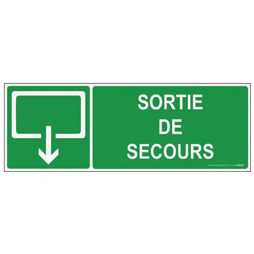 Panneaux Sortie De Secours Évacuation Pvc 350x125mm