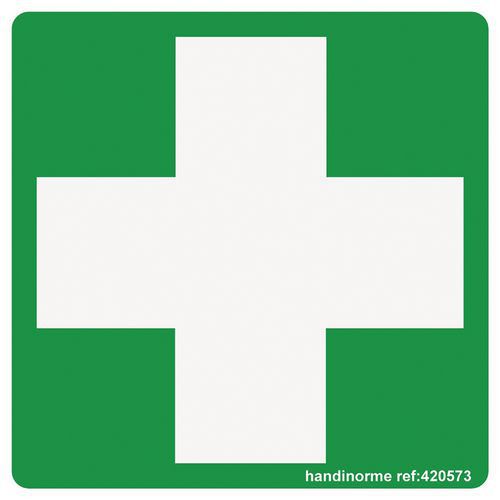 Panneau Poste De Secours Vinyle 125x125mm