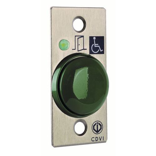 Bouton poussoir avec plaque inox et voyant LED Bouton poussoir avec plaque inox et voyant LED