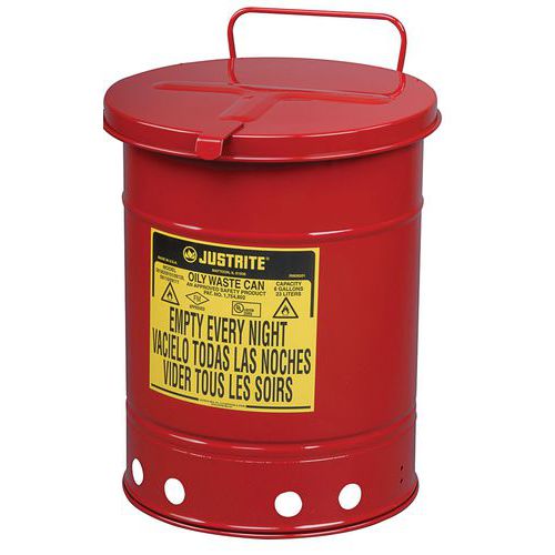 Poubelle Pour Déchets Huileux - Rouge 38l
