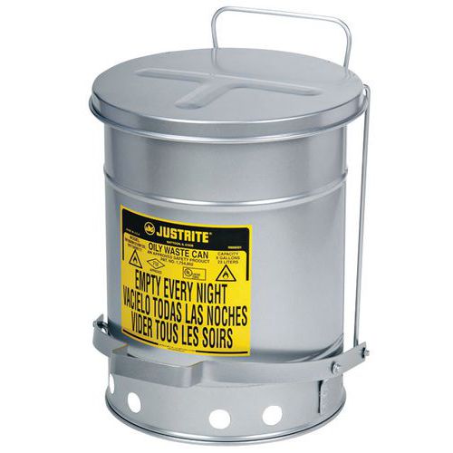 Poubelle Pour Déchets Huileux - Argent 80l