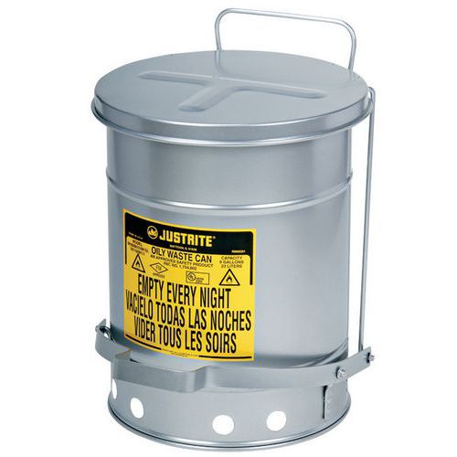 Poubelle Pour Déchets Huileux - Argent 38l