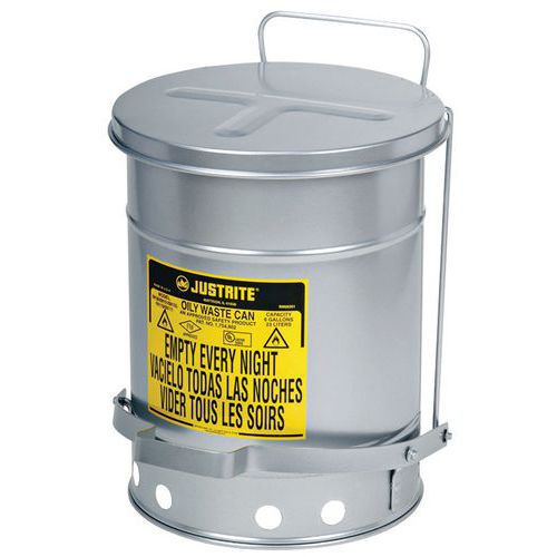 Poubelle Pour Déchets Huileux - Argent 53l