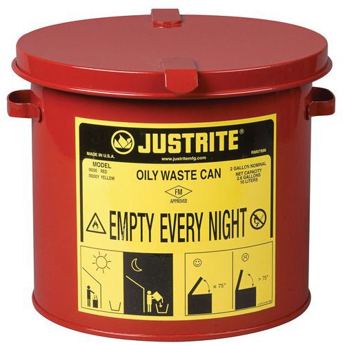 Poubelle Pour Déchets Huileux - Rouge 8l