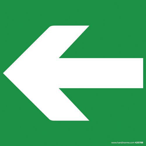 Signalétique Ã‰vacuation Flèche Pvc 125x125mm