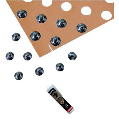 Kit 80 clous podotactiles + gabarit + colle Kit 80 clous podotactiles + gabarit + colle