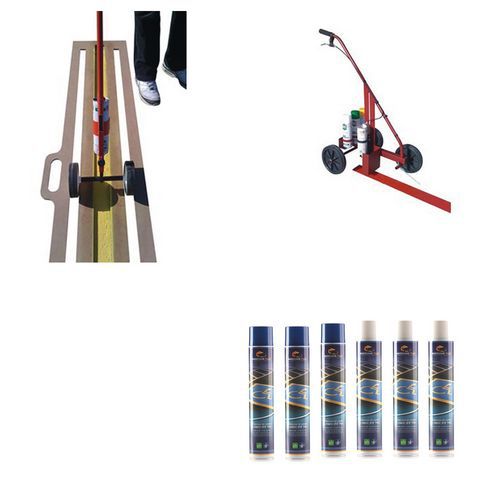 Handinorme - Kit de traçage pour terrain de sport - 6 aérosols inclus - Bleu/Blanc - Idéal pour marquage sportif