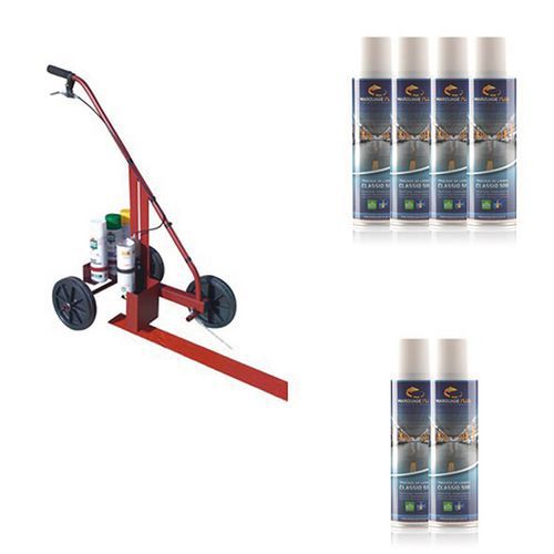Kit Canne De Traçage + 6 Aérosols Blanc