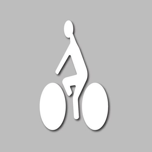 Pochoir adhésif CYCLISTE 800x500mm Gris - Signalétique de sécurité durable et écologique