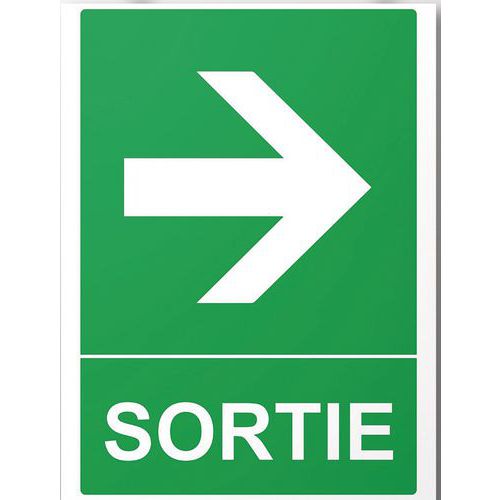 Panneau Rectangulaire Sortie Flèche Droite Vinyle