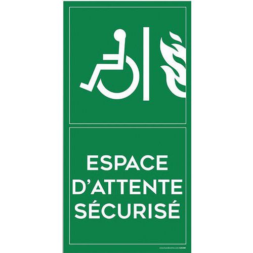 Signalétique Espace D'attente Sécurisé Pvc 200x100mm