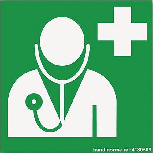 Panneau Médecin D'urgence Vinyle 250x250mm