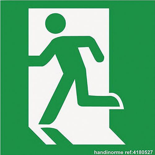 Panneau D'évacuation Sortie à Gauche Pvc 125x125mm