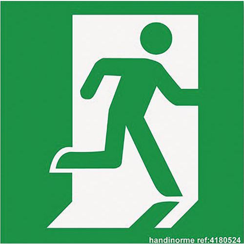 Panneau D'évacuation Sortie à Droite Pvc 125x125mm