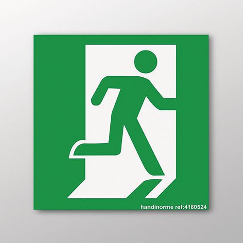 Panneau D'évacuation Sortie à Droite Vinyle 250x250mm
