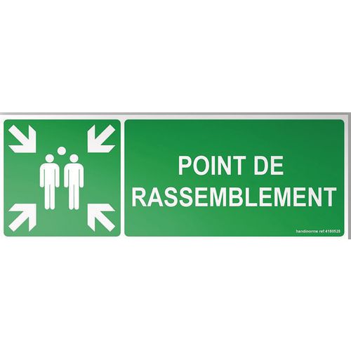 Panneaux Rassemblement Picto Et Texte Vinyle 350x125mm