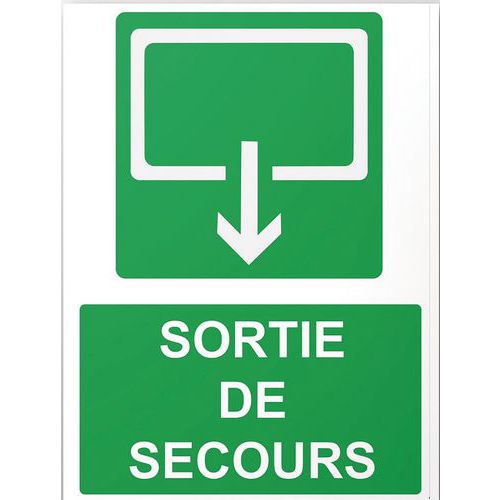 Panneau Rectangulaire Sortie De Secours Pvc