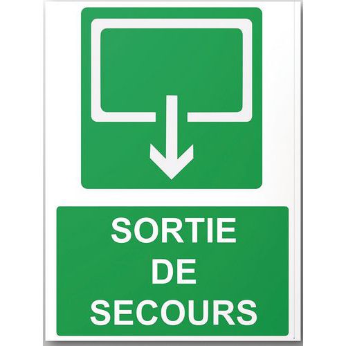 Panneau Rectangulaire Sortie De Secours Vinyle
