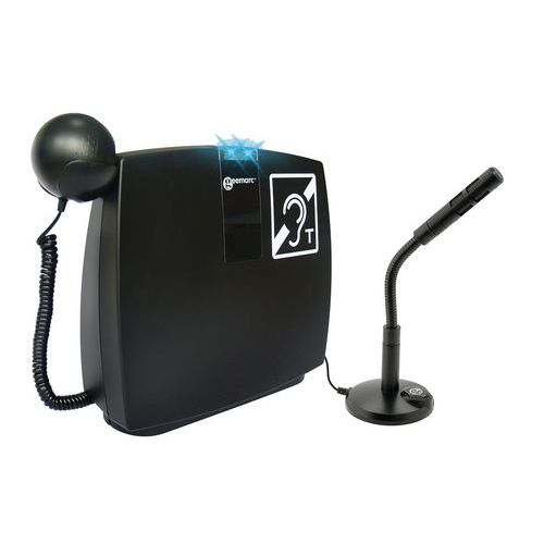 Boucle magnétique mobile comptoir d'accueil connectable - Amplificateur sonore - Noir - 8h autonomie - 750g - Accessibilité handicapé