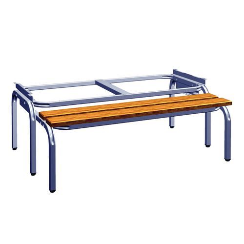 Socle Banc Simple Face Escamotable Larg: 800 2 Lames Chêne 7035 Gris