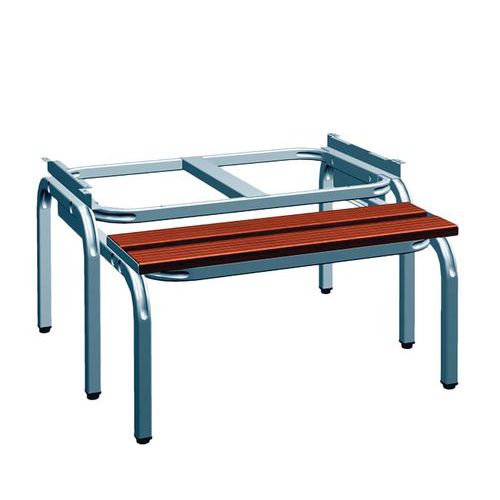 Socle Banc Simple Face Escamotable 80 Cm Composite Col: Teck 7035 Gris