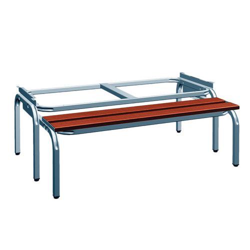 Socle Banc Simple Face Escamotable 120 Cm Composit Col: Teck 7035 Gris