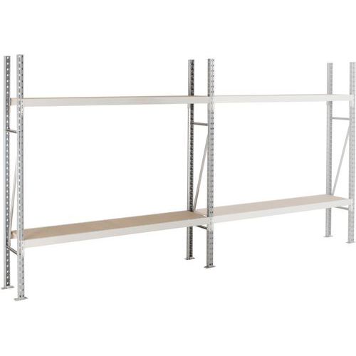 Manorga - Rayonnage charge lourde Epsivol One - 200x180cm - 500kg/tablette - Argent - Monté