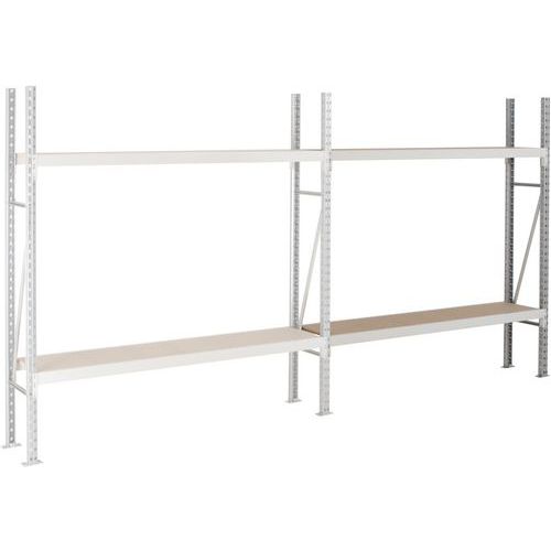Manorga - Rayonnage Epsivol One Charge Lourde - 200x180x60cm - 2 Niveaux 500kg/tablette - Argent Époxy - Prémonté