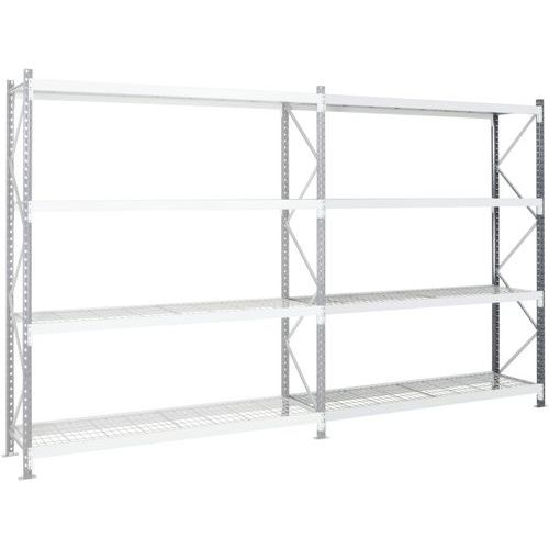 Manorga - Rayonnage Epsivol Suivant - 2000x1500x600mm - 4 Niveaux Grillagés - Charge Lourde - Gris/Argent