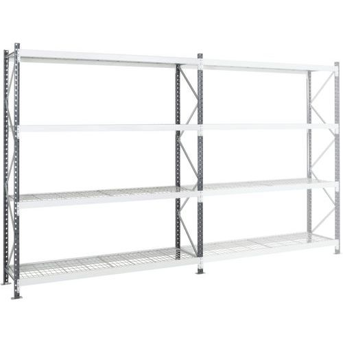 Manorga - Rayonnage Epsivol Départ 4 Niveaux - 2000x1800x600mm - Charge Lourde - Acier Époxy Gris/Argent