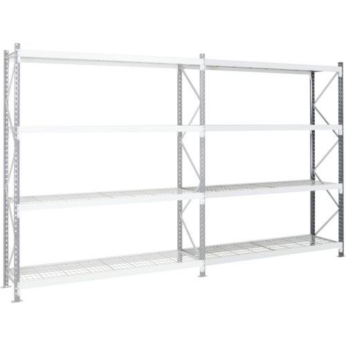 Manorga - Rayonnage Epsivol Suivant 4 Niveaux - 2000x1800x600mm - Acier Gris/Argent - Charge Lourde