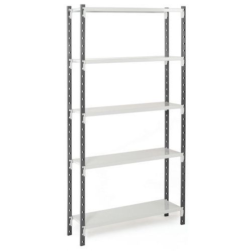 Manorga - Combi-Flip Kit Départ 5 Niveaux - 2000x1000x700mm - Acier Époxy Gris Clair/Foncé - Charge 205kg/Tablette