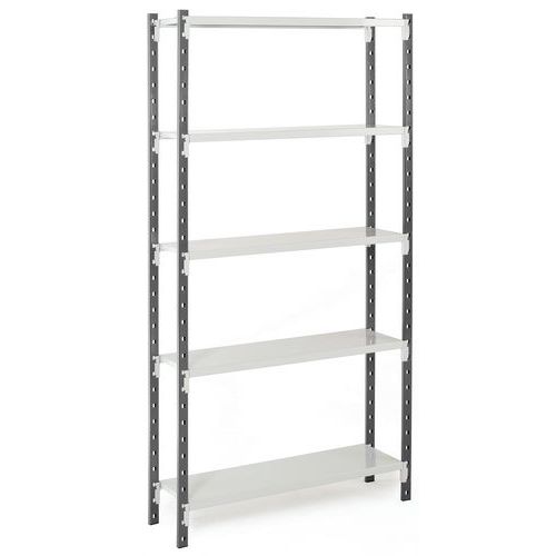 Manorga - Combi-Flip Kit Départ Rayonnage 5 Niveaux - 2000x1000x500mm - Acier Époxy Gris