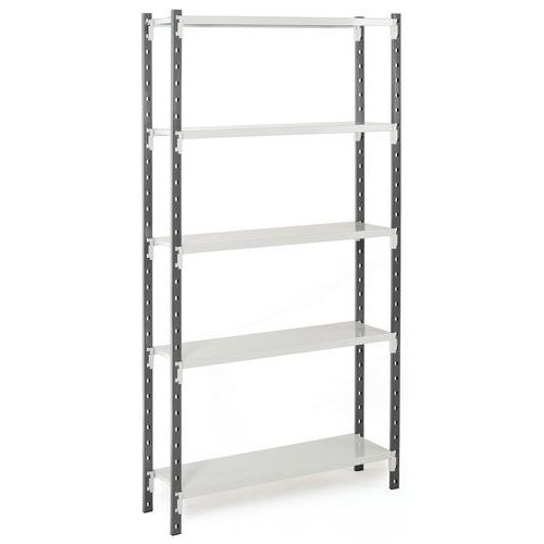 Manorga - Combi-Flip Kit Départ 5 Niveaux - 2000x1000x400mm - Acier Époxy Gris Clair/Foncé - Charge 186kg/Tablette