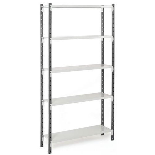 Manorga - Combi-Flip Kit Départ 5 Niveaux - 2000x1000x366mm - Acier Époxy Gris - Charge 170kg/tablette