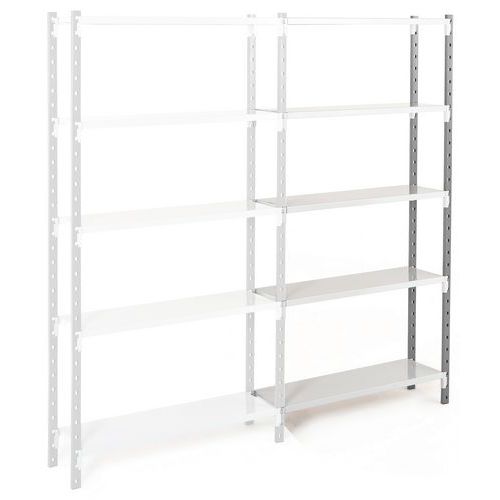 Manorga - Rayonnage Combi-Flip Suivant - 5 Niveaux 2000x1000x366mm - Acier Époxy Gris - Charge 170kg/tablette