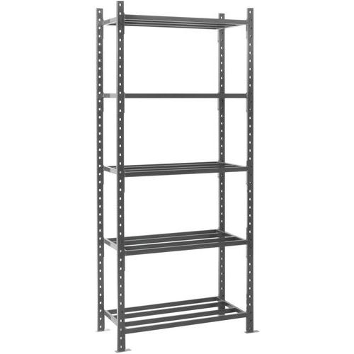 Manorga - Kit Départ Combi-Plus Rayonnage Mi-Lourd 5 Niveaux - 250x101cm - Gris Foncé - Montage Facile