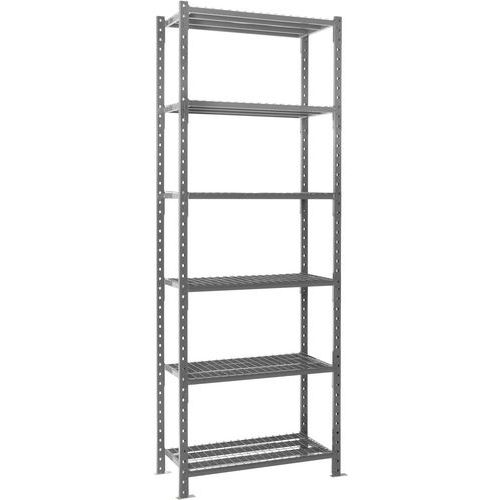Manorga - Rayonnage Combi-Plus Départ 6 Niveaux Grillagé - Gris Foncé - 250x126x100cm - Charge Mi-Lourde