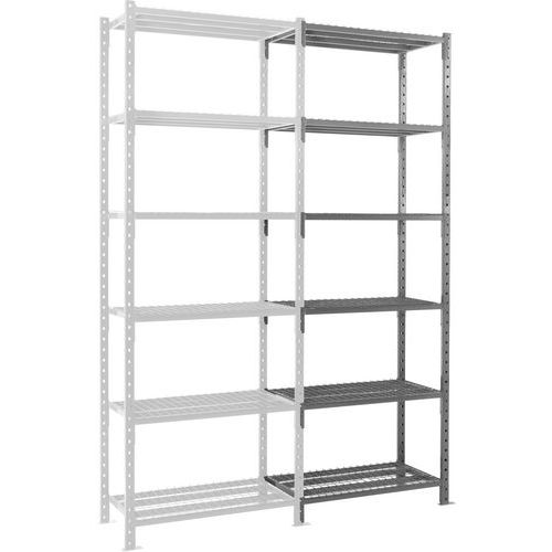 Rayonnage Fliplus - Kit Suivant 6 niveaux Grillagée 2 - Manorga