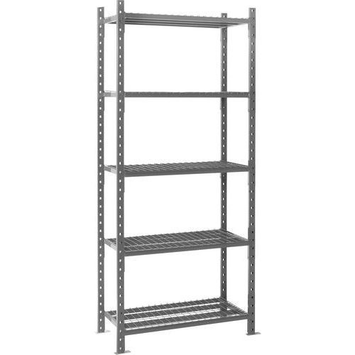 Rayonnage Fliplus - Kit Départ 5 niveaux 2500x1010x1000mm - Grillagée - Manorga