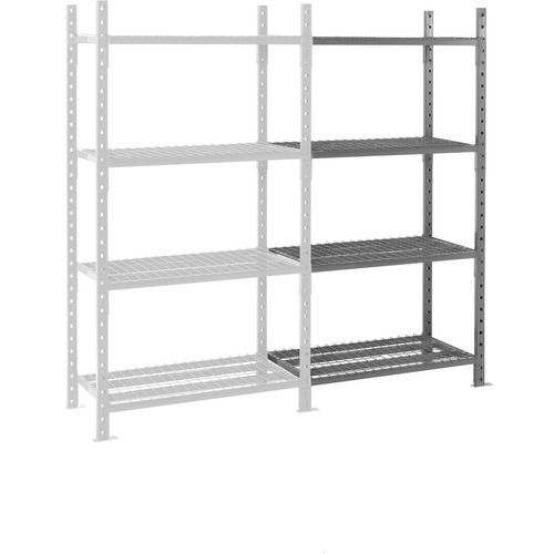 Manorga - Rayonnage Combi-Plus Suivant 4 Niveaux Grillagé 200x101x50cm Gris Foncé - Charge Mi-Lourde - Montage Facile