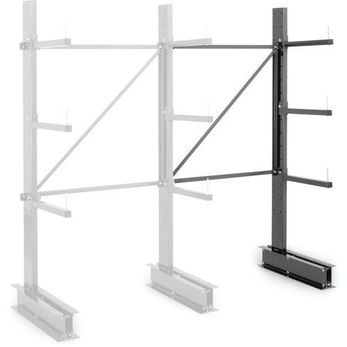 Manorga - Rayonnage Cantilever Suivant 3N - 2000x1000x700mm - Acier Époxy Gris Foncé - Charge 106kg/Bras
