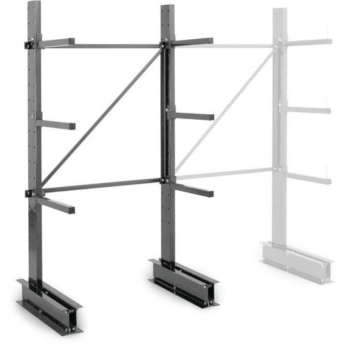 Manorga - Rayonnage Cantilever Départ 3N - 2000x1000x800mm - Acier Époxy Gris Foncé - Charge 92kg/Bras
