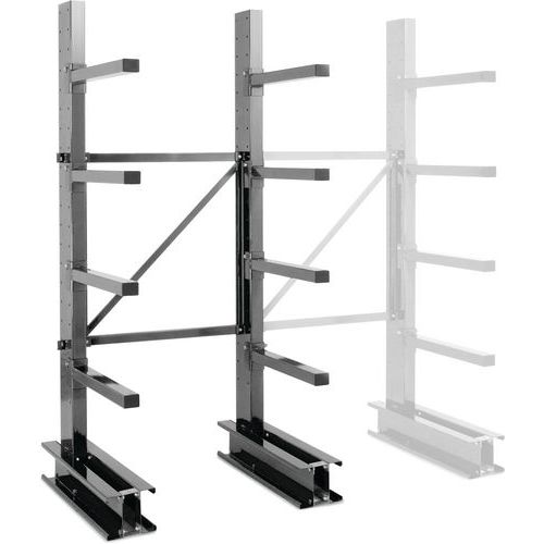 Manorga - Rayonnage Cantilever Départ 4N - 2500x1000mm - Mi-lourd - Acier Gris Foncé - Charge 275kg/bras