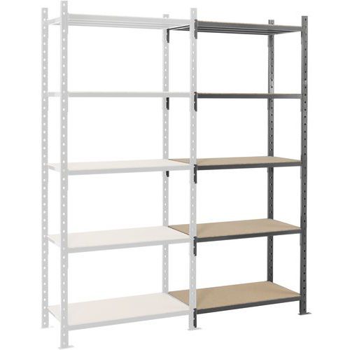 Manorga - Kit Suivant Combi Plus - Rayonnage Mi-Lourd Aggloméré 5 Niveaux - 2000x1260x1000mm - Charge 2500kg