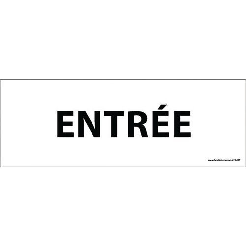 Plaque de porte entrée vinyle blanc rectangle 210x75mm - Signalisation intérieure durable