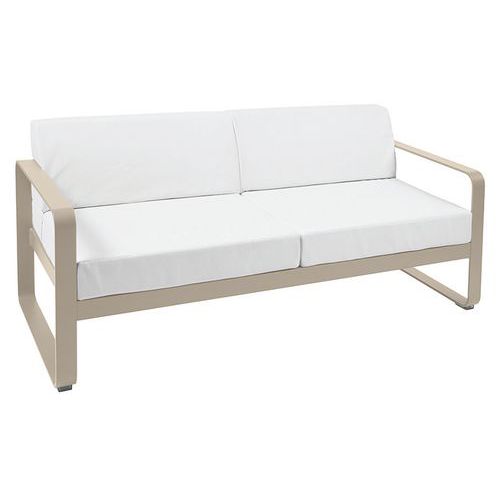 Canapé 2 Places Bellevie Muscade Coussins Blanc Grisé