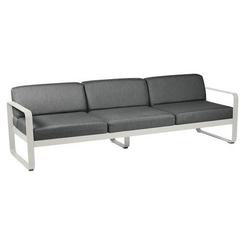 Canapé 3 Places Bellevie Gris Argile Coussins Gris Graphite