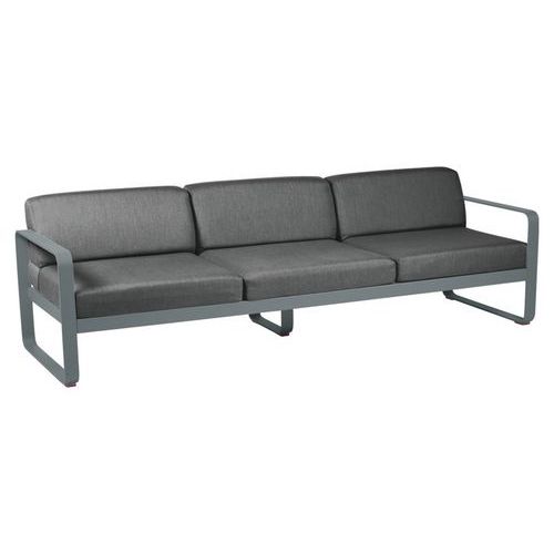 Canapé 3 Places Bellevie Gris Orage Coussins Gris Graphite